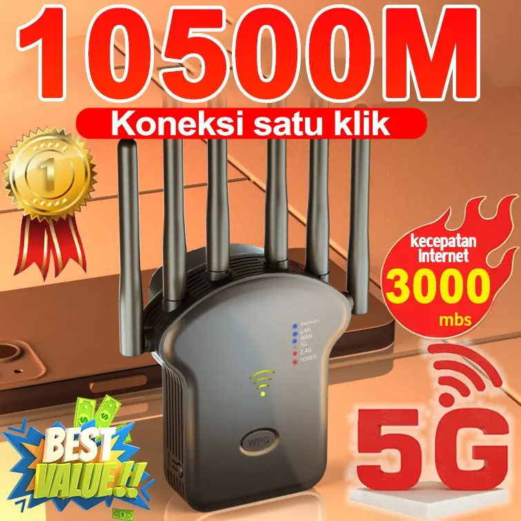 【6 Antena】Extender Wifi 300Mbps/1200Mbps 2.4G dan 5G Sinyal WiFi Memperluas Wireless Wifi Range Extender Router pengulang Penguat Wifi