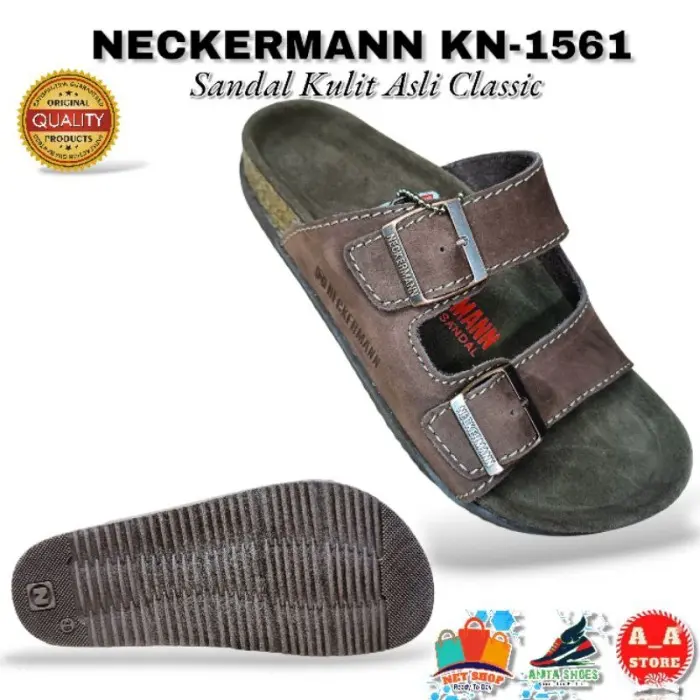 STOK NEW NECKERMANN KN-1561 SANDAL KULIT ASLI PRIA MODEL CLASSIC 3