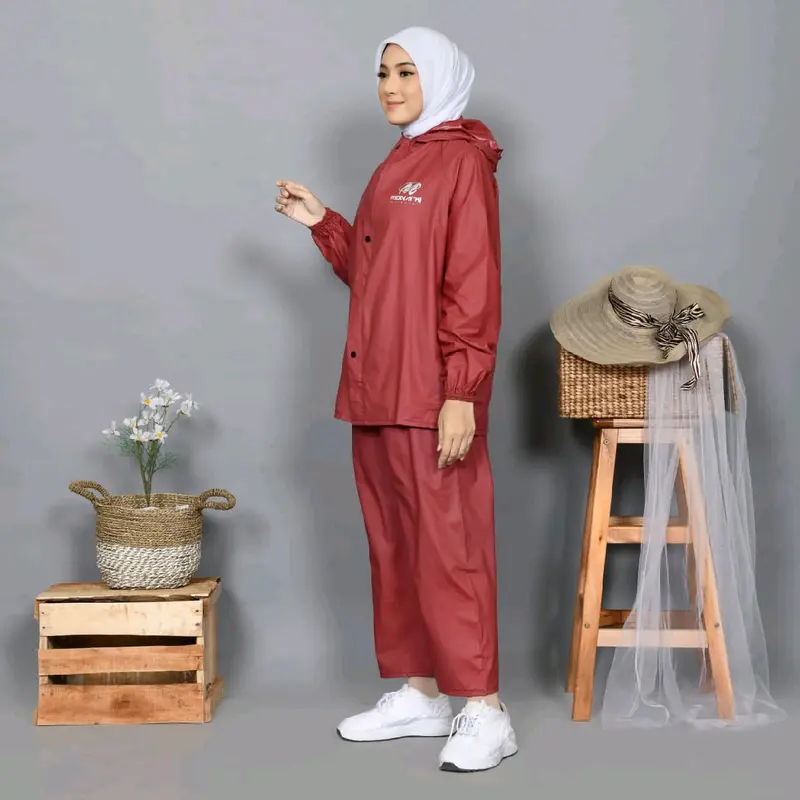 set telan jas hujan pria wanita BY MONARKI bahan PVC 025 anti rembes tahan lama 2