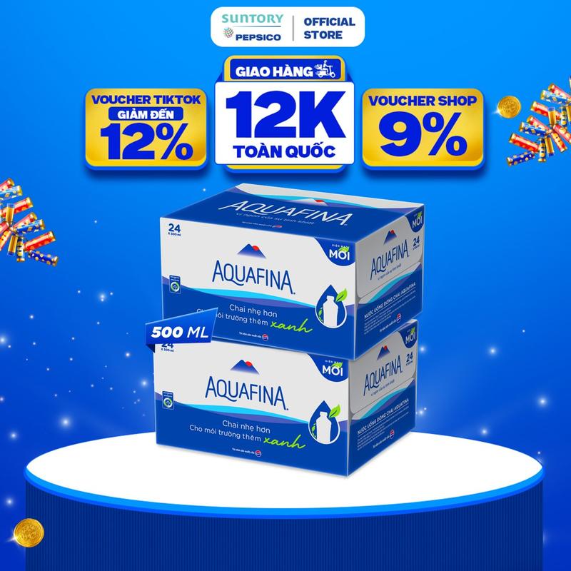  Combo 2 Thùng 24 Chai Nước tinh khiết Aquafina  500ml chai  