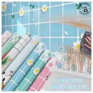 Stiker Dapur 60Cm X 5M Motif Best Seller Karakter Anti Minyak / Air / Tahan Panas Wallpaper Dapur & Kamar Mandi Import - Unik Bandung