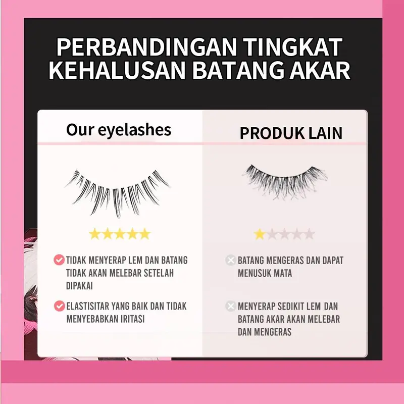 MILAI A01 Natural Look Bulu Mata Palsu | Lem Bulu Mata Bulumata Palsu | Eyelash Extension Pelentik Bulu Mata 5