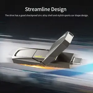 Netac OTG Flashdisk US5 / US9 USB 3.2 + Type C Transfer Cepat Hingga 550MB/s Kapasitas 500GB Kompatibel OTG Desain Praktis untuk Kecepatan Data Tinggi