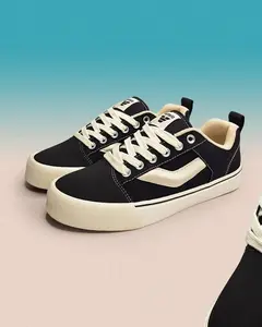 Sepatu Ventela Fatboy Gemuk Black Natural - Sepatu Kasual Pria Wanita Sekolah Kuliah Nongkrong -  Bahan Kanvas Kualitas Premium