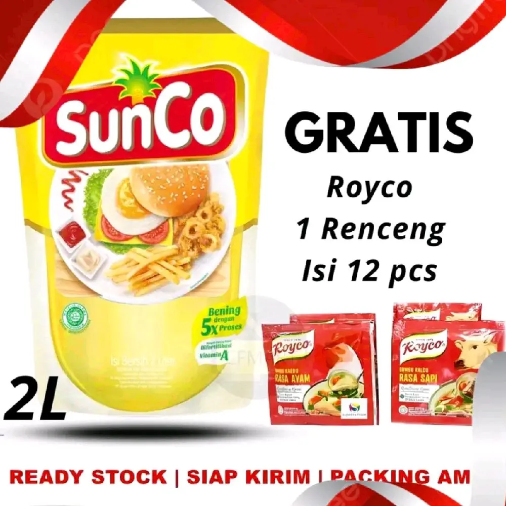 Minyak Sunco Pouch 2 Liter Refill Oil goreng jual sunco 2 liter promo isi 1 pcs + Royco