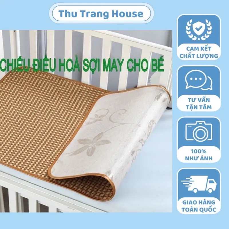 ￼Chiếu Mây Điều Hoà Cho Bé - Chiếu Sợi Mây Thiên Nhiên An toàn cho bé 0