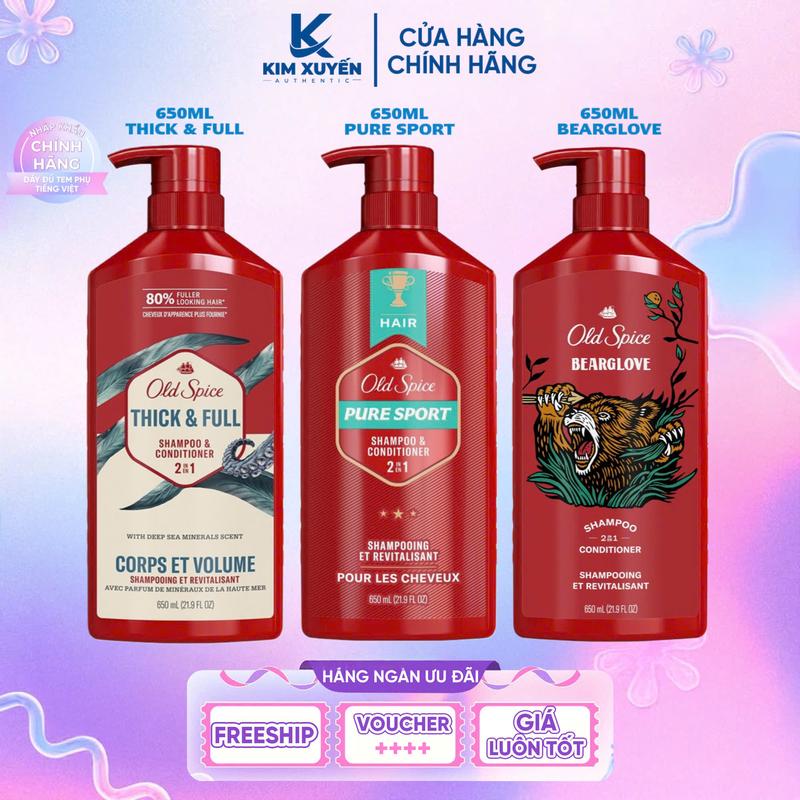 Dầu Gội Xả OLD SPICE 2in1 nam tính, mạnh mẻ 650ML