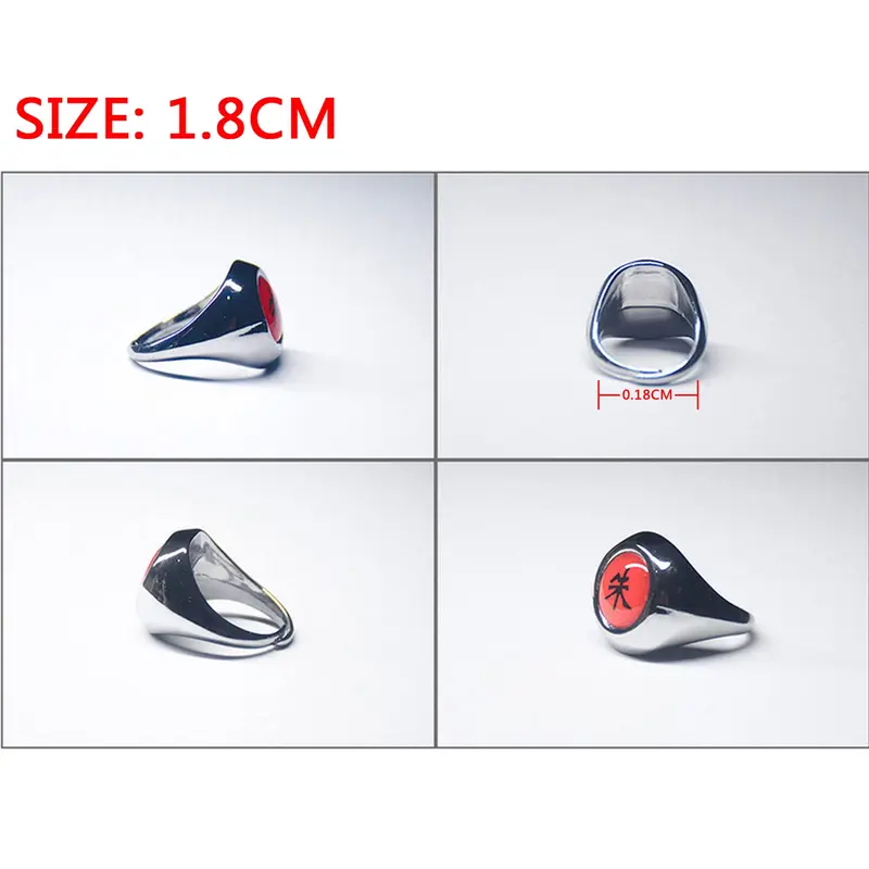 Isi 10 Cicin Cincin Akatsuki Naruto Cincin Itachi Style Adjustable Party Accessories Anime Ring Jewelry Akatsuki Cosplay Ring Creative Gift 5