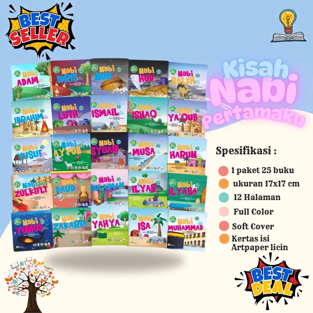 Kisah Nabi Pertamaku / Isi 25 Buku Nabi dan Rasuk / Buku Anak Cerita 25 Nabi/Kisah 25 Nabi/Buku Anak Islami