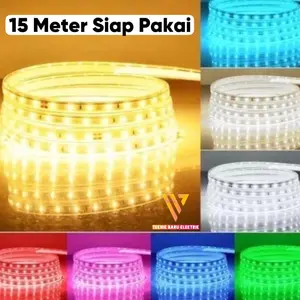 PAKET LAMPU 10M 15M 20M 25M 30M LED SELANG KOTAK 5050 HIAS PUTIH KUNING BIRU PINK HIAS PLAFON CEILING SNI 220V White Hijau Merah