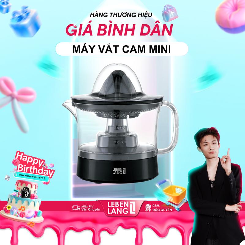   Lebenlang x Luongtoanthang712  Deal độc quyền Máy vắt cam mini Lebenlang LBL3383 công suất 40W dung tích 500ml bảo hành 2 năm 