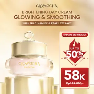 Glowsicha Bright Day Cream - Krim Siang Dengan Niacinamide, Pearl Extract dan UV Filter untuk Meningkatkan, Meratakan dan Mencerahkan Kulit Wajah dengan Instant