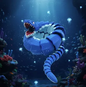 Mainan Artikulasi SCP 3000 Sea Searpen Monster laut Kaiju Musuh Bloop EL maja