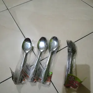 Garpu Makan Tebal 1 lusin 12 pcs Stainless Steel Motif Warteg Murah Lusinan Grosir Polos Nasi Besi sendok  keramik