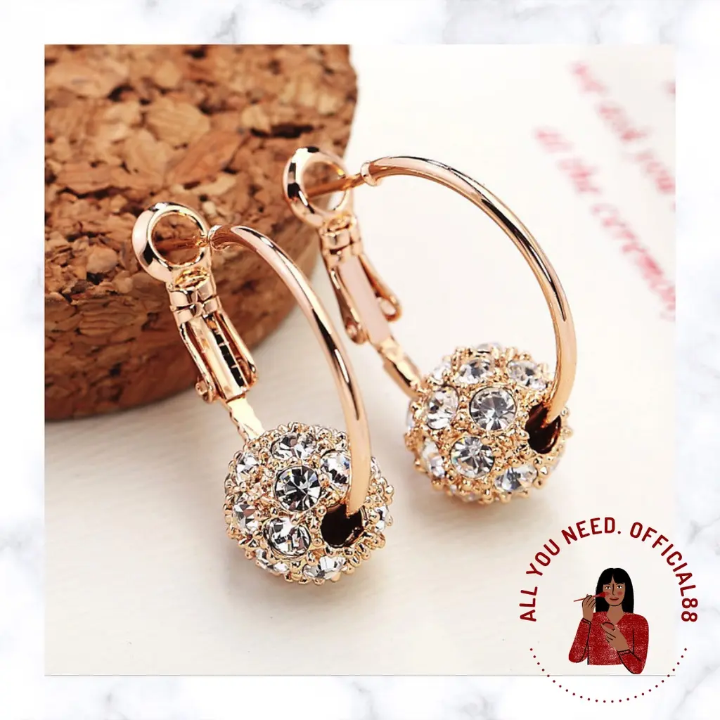 ✿AYN✿ Anting Gaya Vintage Wanita | Anting Hoop Geometris Hias Warna-Warni