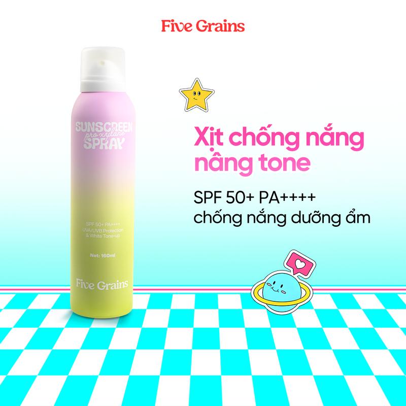 [LIVE] Xịt chống nắng Five Grains nâng tone Pro-Xylane 160ML