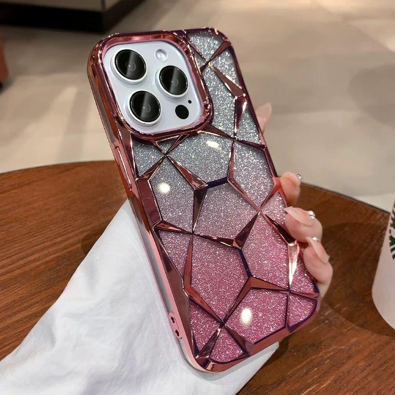 Case Glitter Luxury Quicksand Crystal Chrome 2 In 1 Compatible Iphone 7 8 7+ X Xs Xr 11 12 13 14 15 16 Pro Plus Promax Frame Casing CoverRCI278 3