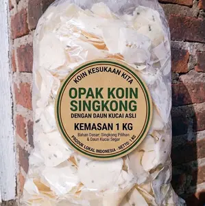 Opak Koin atau Kecimpring 1kg - Produk Unggulan Bahan Utama Singkong Bumbu Tambahan Bawang Putih Garam Penyedap Rasa Tahan 6 Bulan Packing Gratis Kardus dan Bubble Wrap