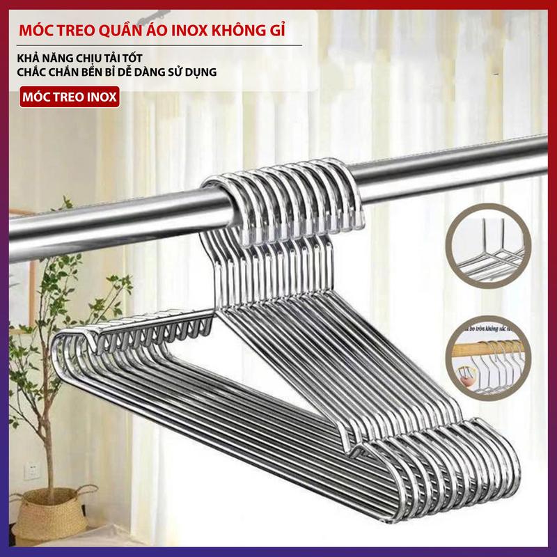Móc Treo Quần Áo Inox Không Gỉ Khả Năng Chịu Tải Tốt, Chắc Chắn Bền Bỉ Có 2 Kích Thước
