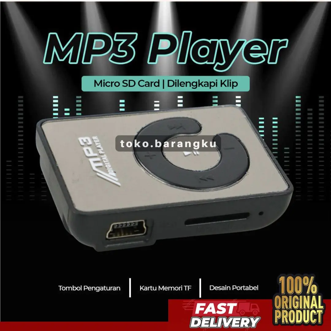 Portable Mini MP3 Player Support Micro SD TF Card - C Logo