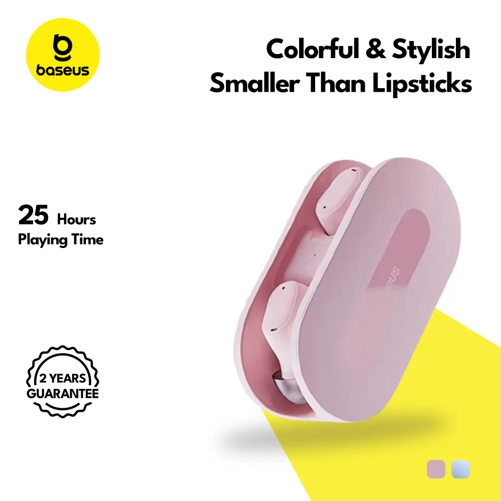 Baseus Bowie EZ10 True Wireless Bluetooth Earphone TWS Mini Earbuds Headset Headphones Pink