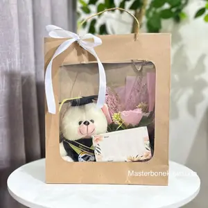 Tipe 2 Tas Hampers wisuda Tas mika boneka / buket bunga artificial/ kado wisuda  / buket uang / piala boneka wisuda / tas mika