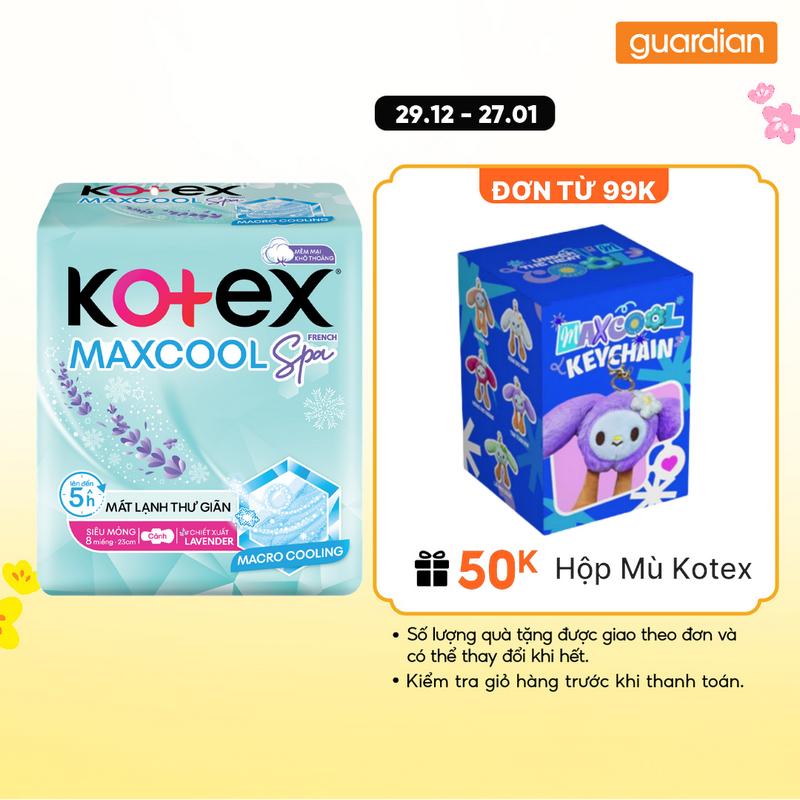  Băng Vệ Sinh Kotex Thảo Dược Siêu Mỏng Cánh 23Cm Cool 8 Miếng | Guardian Store 