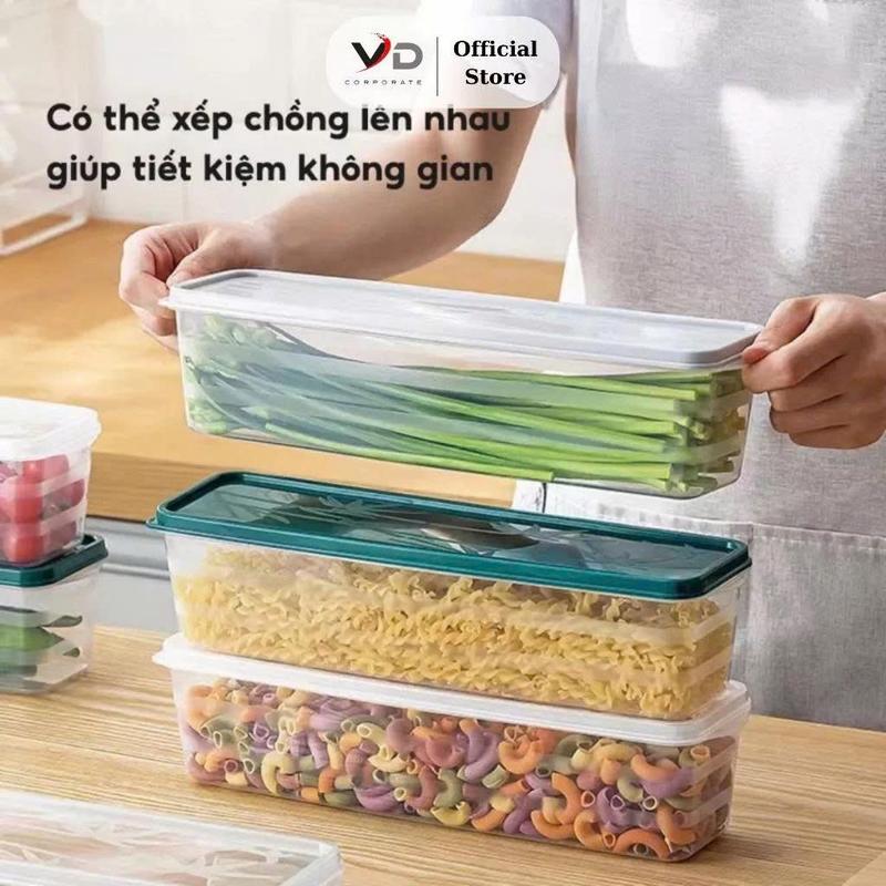 Bộ 3 Hộp nhựa đựng thực phẩm hộp bảo quản rau củ quả trong tủ lạnh có nắp giữ thực phẩm luôn tươi mới