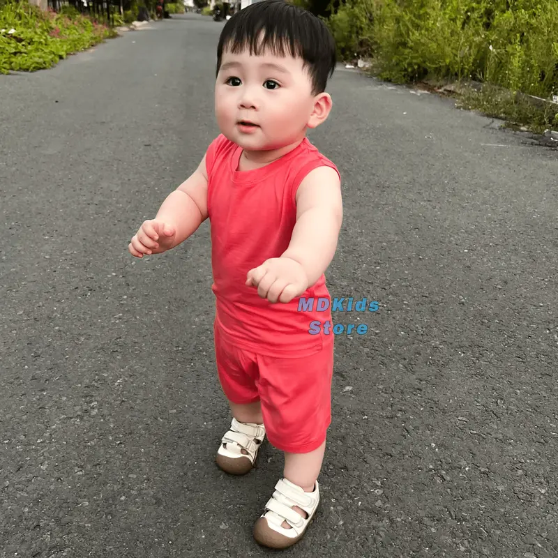 Bộ ba lỗ thun lạnh cho bé trai,bé gái từ 5kg-15kg 3