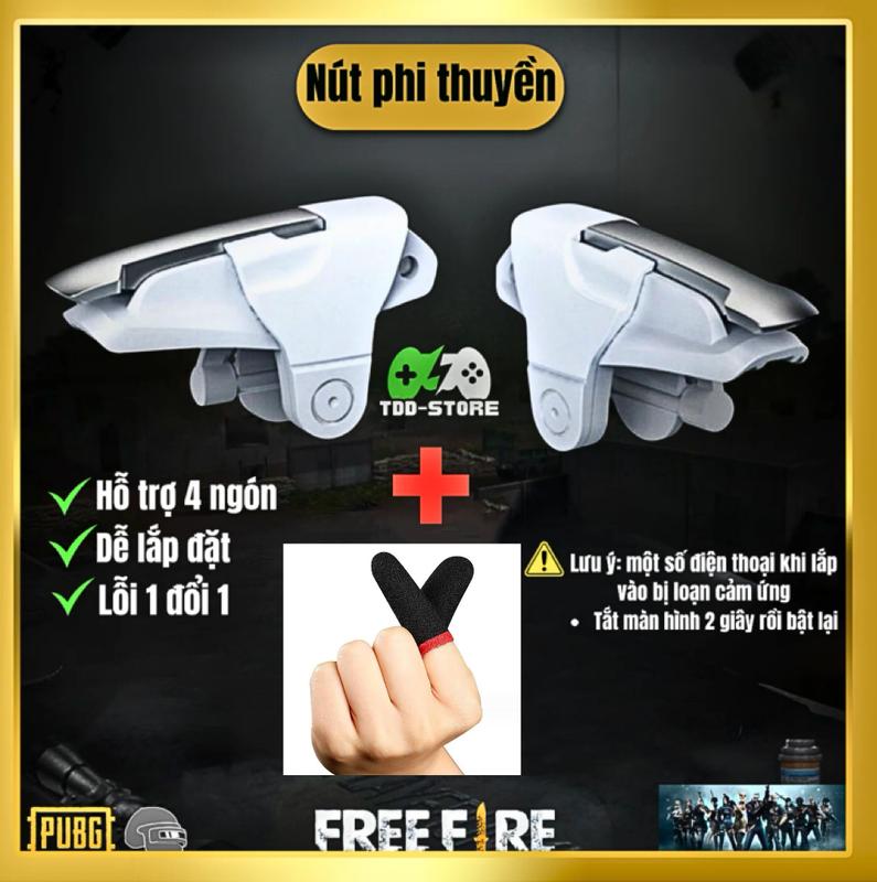 Nút bấm chơi game được thiết kế để chơi PUBG và Free Fire làm từ nhựa ABS và hợp kim bền bỉ cực kỳ nhạy là phụ kiện trong bộ đồ chơi điện tử Free Fire.