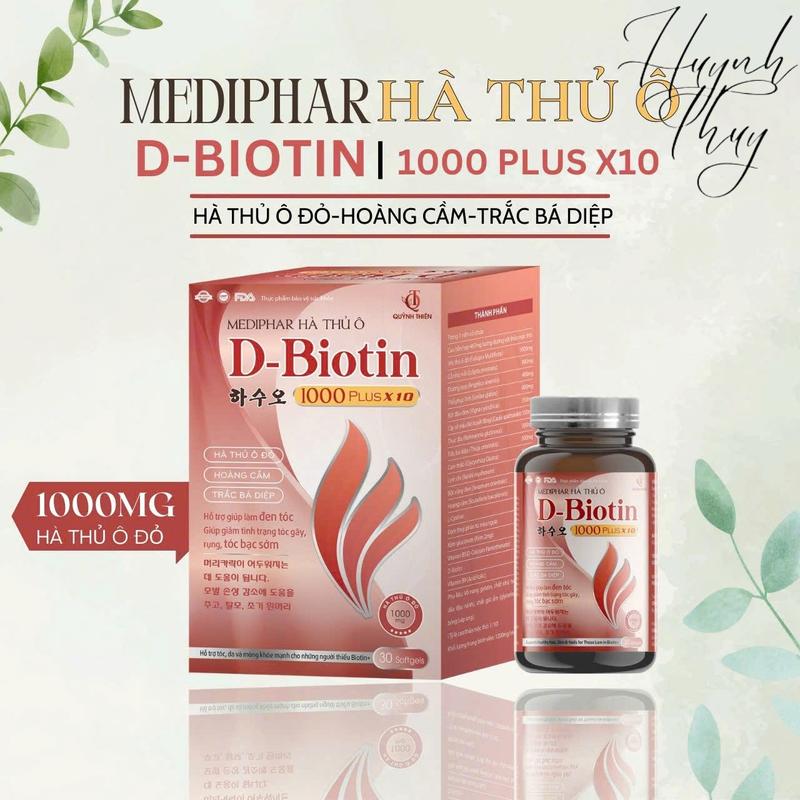 [Mua 1 tặng 1] Viên uống Biotin 1000 Plus x10 (hộp 30 viên)_Hỗ trợ làm đen tóc, giảm tình trạng gãy rụng, bạc sớm