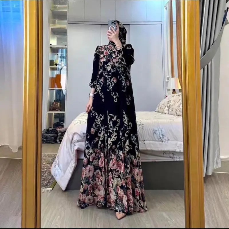 BatikAifa-Gamis Free Hijab Raya Busui Freandly Kancing Depan 7