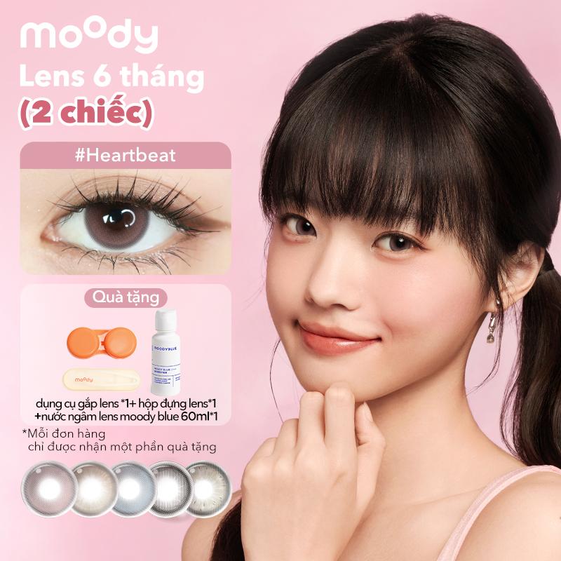  Kính áp tròng Moody LENS 6 tháng Tốt Lens Mắt Chụp Kỷ Yếu màu nâu tự nhiên   đen Lens Mắt 14.2 - 14.5mm Cận 0-7 độ 