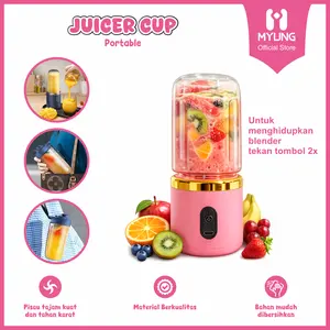 MYUNG Blender Portable 6 Mata Pisau Pembuat Jus Portabel / Botol Jus Kapasitas Besar Serbaguna 400 ML USB Blender Portabel Juicer Cup Multifungsi