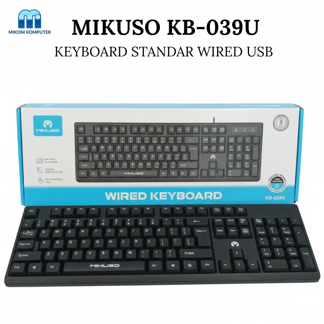 Mikuso KB-039U Keyboard Standar Wired USB For Business Office Computer Kabel