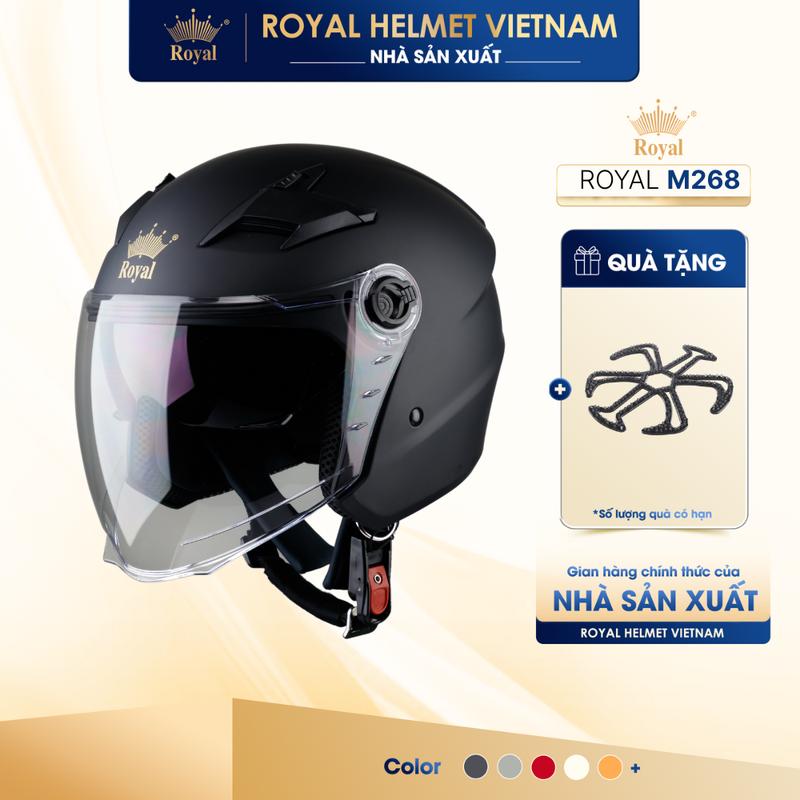 Mũ Bảo Hiểm 3/4 Royal M268 2 Kính nón Chính Hãng, Royal Helmet Có Kính Âm Cho Nam Nữ Đi Xe Máy | Trực tiếp từ NSX
