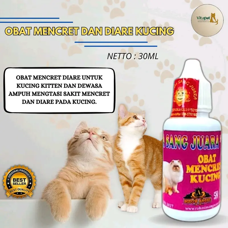 OBAT Mencret Dan Diare Untuk Kucing 30ml - Ampuh Mengatasi Mencet dan Diare pada Kucing 1