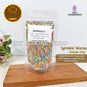 Sprinkle Rainbow 100gr / Trimits warna-Warni / Topping kue Default