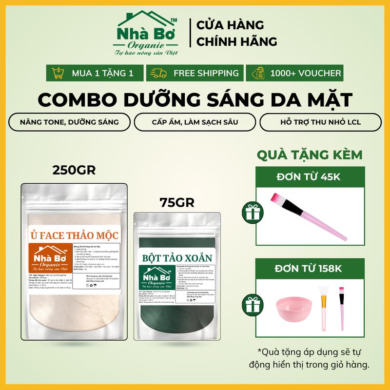  Bột Ủ Face Thảo Mộc 75Gr,250Gr | Nhà Bơ Organic - Dưỡng Trắng Da Mặt Mờ Thâm Sạm 