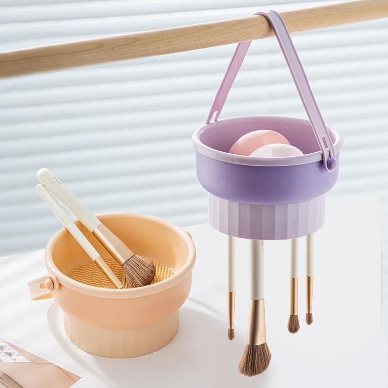 Product Introduction of HL0606 Pembersih Kuas Make Up Gantung Make Up Brush Cleanser Rak Pengering Kuas Make Up Brush Stand Holder Penyimpanan 19
