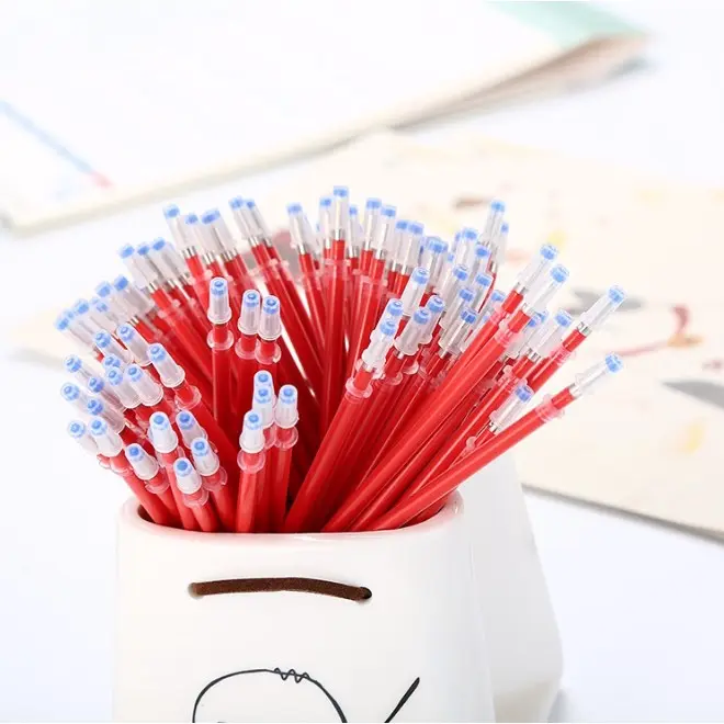 MSS -(COD) BUNDLING 1PCS 12PCS Pena Gel 0.55mm Standard Pulpen Gel Standard Bolpoin Cair Alat Tulis Sekolah Bolpen Warna Hitam Biru Merah Murah Plastik 2