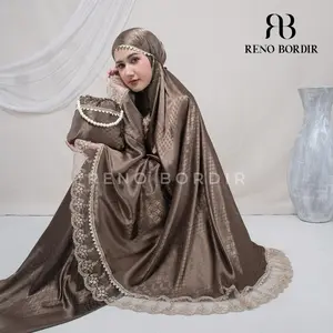 Reno Bordir Mukena Mukeuna Jacquard Renda Tileu Brukat 2in1 Full Embos Bahan Premium Nyaman Dewasa Wanita Motif Cantik Anti Kusut Dan Panas