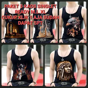 PAKET MURAH DAPAT 5 SINGLET A / GRATIS ONGKIR / BAYAR DI TEMPAT / GENIUS SHOP /kaos dalam terbaru singlet Pria /brkualitas harga murah/bisa cod Motif
