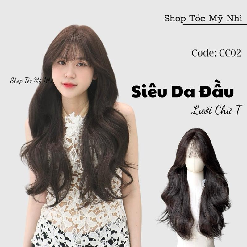Tóc Giả Mỹ Nhi Da Đầu Lưới T Mái Thưa CC02 60Cm Xoăn Layer Wig - Mỹ Nhi Store
