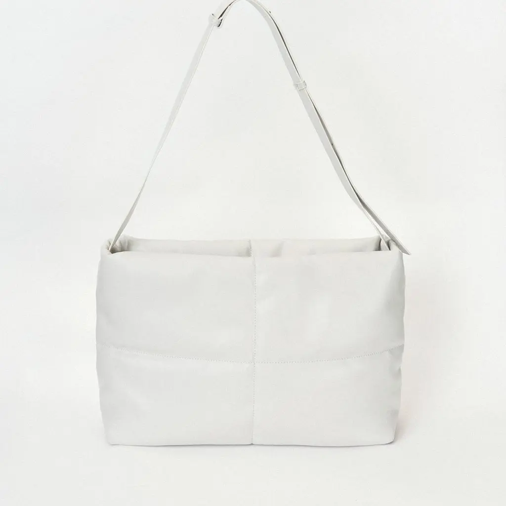 THECLOSETLOVER *AS-IS* CLOUD VEGAN LEATHER MESSENGER BAG IN STONE
