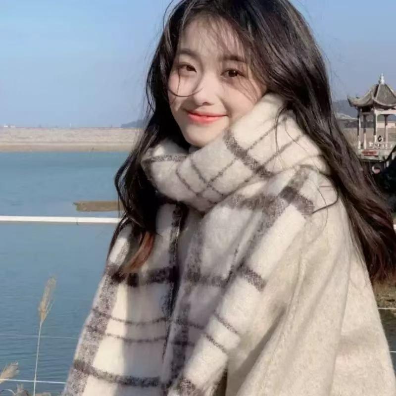 Khăn Quàng Cổ sọc sang trọng cho nam nữ Khăn Quàng quàng cổ tua rua kẻ sọc phong cách cổ điển màu kem mềm mại và dẻo thích hợp cho phong cách Ngọt Ngào và thanh lịch thích hợp cho các cặp đôi khăn choàng tạo không khí Choàng Cổ khăn quang co khăn
