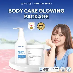 [ PAKET PENCERAH TUBUH ] ISWHITE Bodycare Glowing Package Body Mask Body Serum Pencerah Tubuh Lotion Peach Extract Niacinamide