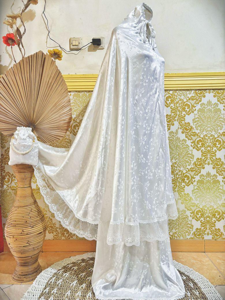 Maulvi- Mukena Terbaru Sakura Armany Jaguar Silk Renda Cantik Mewah