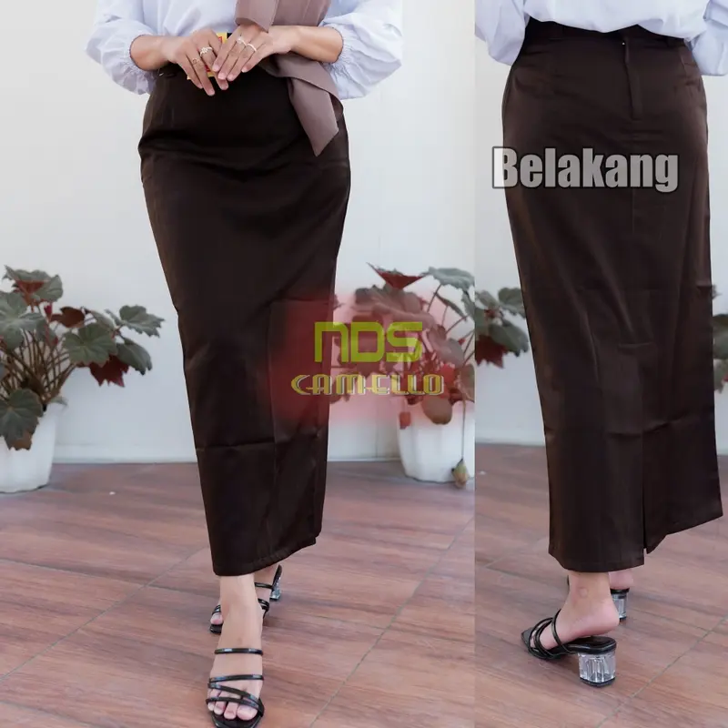 CAMELLO - Rok Span Belah Belakang Rempel Kerja Kuliah Sekolah 4