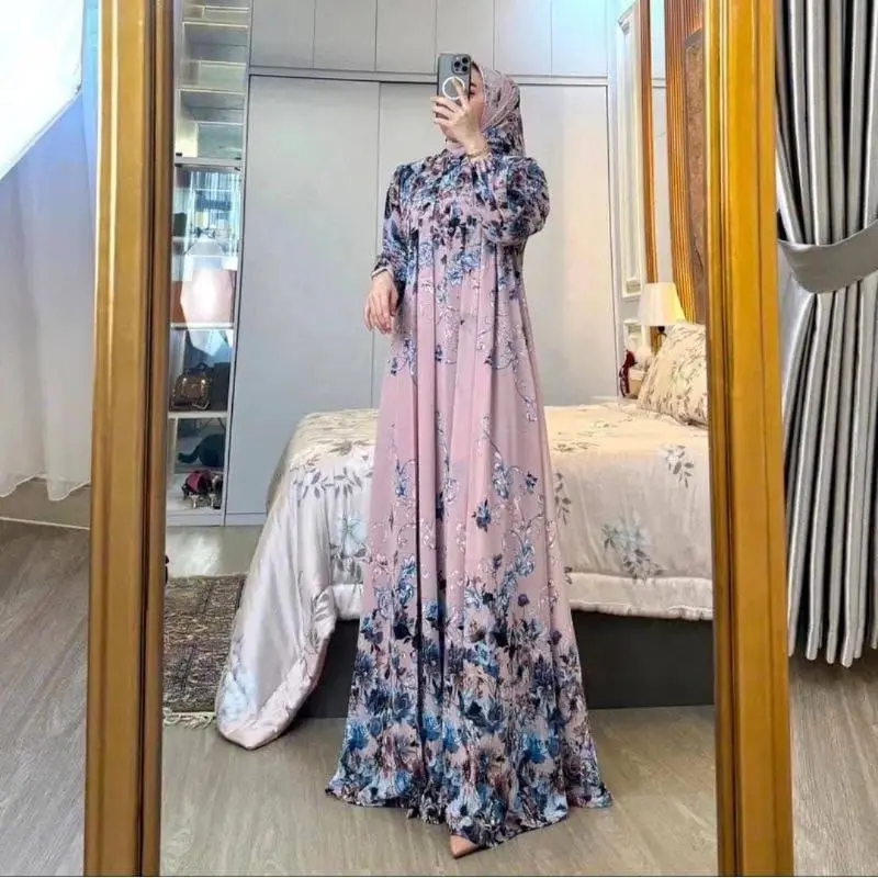 BatikAifa-Gamis Free Hijab Raya Busui Freandly Kancing Depan 5